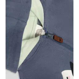 MiArcus Kids Blue & White Printed Full Sleeves Sweatshirt image 3