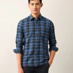 Arrow Sport Blue Cotton Regular Fit Checks Shirt-picture-24