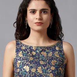 Aurelia Blue Floral Print Straight Kurta image 5