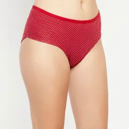 Clovia Red Printed Hipster Panty image 3