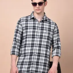 Crimsoune Club Blue Cotton Checked Shirt-picture-24