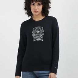 TOMMY HILFIGER Black Cotton Graphic Print Sweatshirt-picture-23