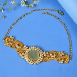 SOHI White Pearls Studded Choker Necklace-picture-37