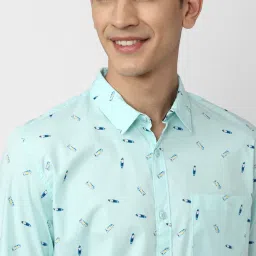 Forever 21 Blue Regular Fit Printed Shirt image 4
