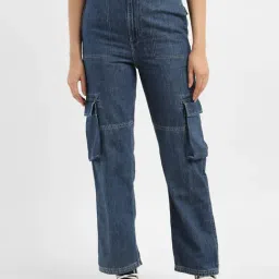 Levi's Indigo Blue Cotton Regular Fit Jeans-picture-34