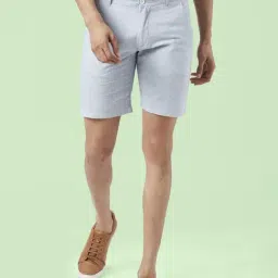 Byford By Pantaloons Blue Cotton Slim Fit Shorts-picture-43