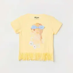 Fame Forever by Lifestyle Kids Yellow Cotton Printed T-Shirt-picture-14