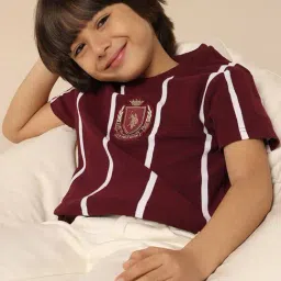 U.S. Polo Assn. Boys Red Cotton Striped T-Shirt-image-45