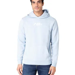 Red Tape Light Blue Printed Hooded Sweatshirt image 1