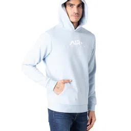Red Tape Light Blue Printed Hooded Sweatshirt image 4