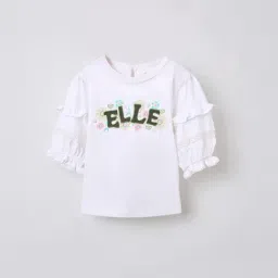 Elle Girls White Cotton Printed Top-image-21
