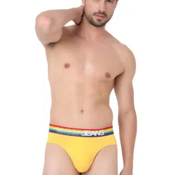UnderJeans by Spykar Yellow Regular Fit Briefs image 5