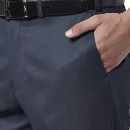 Park Avenue Grey Regular Fit Self Pattern Two Piece Suit image 5