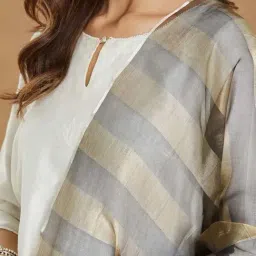 Fabindia Black Striped Dupatta image 5