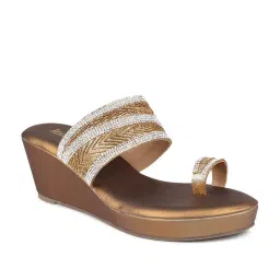 inc.5 Inc 5 Women's Antique Gold Toe Ring Wedges image 2