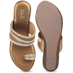 inc.5 Inc 5 Women's Antique Gold Toe Ring Wedges image 3