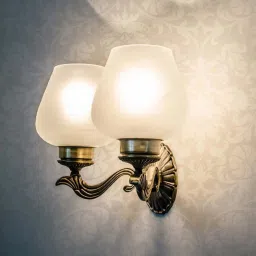 Fos Lighting Antique Brass Allure Small Double Wall Sconce (Bulb not included) - Set of 1 image 1