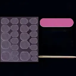 The Pink Truck Set Of 24 Reusable Toe Nails Maroon Golden Design With Glue image 3