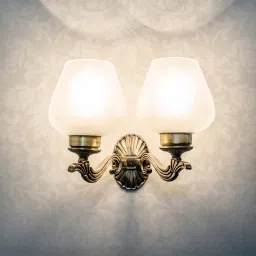 Fos Lighting Antique Brass Allure Small Double Wall Sconce (Bulb not included) - Set of 1 image 2
