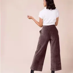 Go Colors! Brown Mid Rise Flared Pants image 2