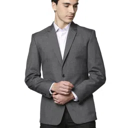 Park Avenue Grey Super Slim Fit Self Pattern Two Piece Suit image 1