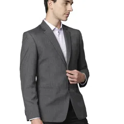 Park Avenue Grey Super Slim Fit Self Pattern Two Piece Suit image 4