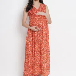 Mine4Nine Floral Print Maternity Fit & Flare Maxi Dress image 1