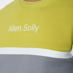 Allen Solly Navy Cotton Regular Fit Colour Block Sweartshirts image 4