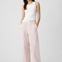 GAP Pink Cotton Solid Trousers image 3