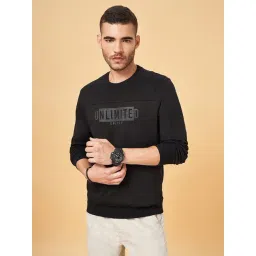 Urban Ranger by Pantaloons Black Regular Fit Printed Sweatshirt image 4