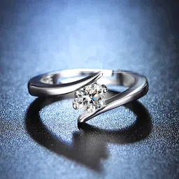 Jewels Galaxy Silver-Plated Crystal-Studded Adjustable Finger Ring-picture-34
