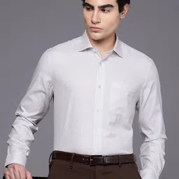 Louis Philippe Pure Cotton Classic Fit Textured Formal Shirt image 1
