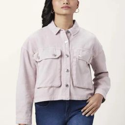 People by Pantaloons Lilac Cotton Regular Fit Jacket-picture-31
