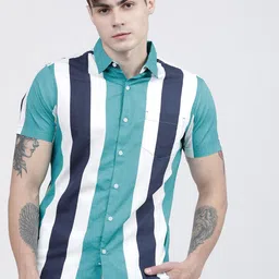 LOCOMOTIVE Men Multicoloured  Slim Fit Striped Casual Shirt-image-33