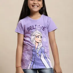 Kidsville Light Violet Embllished T-Shirt-image-47