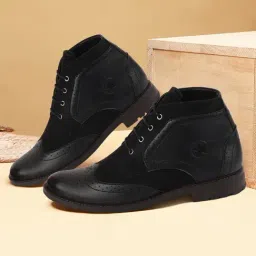 Fausto Men's Black Derby Boots-picture-21