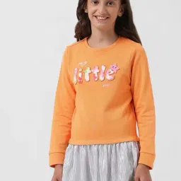 VERO MODA GIRL Orange Printed Full Sleeves Dress-image-10