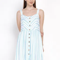 IX IMPRESSION Blue Striped Dress-picture-24