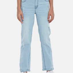 Coolsters by Pantaloons Girls Blue Low Distress Light Fade Jeans-picture-43