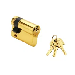 Quba Euro Profile Half Cylinder With Regular Key Brass 40 mm GPVD Finish, Q HK-picture-45