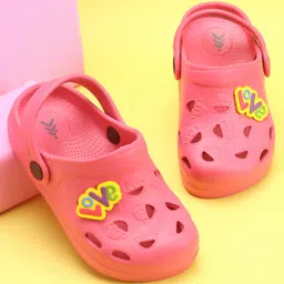 Pine Kids Clogs With Back Strap Text Applique- Pink-picture-11