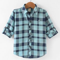 Dapper Dudes Full Sleeves Checked Shirt - Blue-picture-6