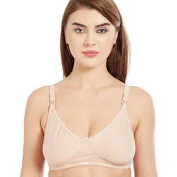 Inner Sense Pack Of 3 Organic Cotton Antimicrobial Soft Nursing Bra - Beige & White image 3