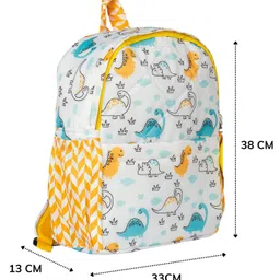 Rosada Dinosaur Printed Backpack for Kids With Matching Keychain hanging, Waterproof Trendy and Spacious Kids Backpack, Stylish Bag for Kids - Large(13 Inches) image 2
