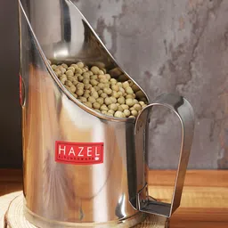 HAZEL Stainless Steel Scoop Spoon With Handle | Steel Scoops For Grocery Shop Store Equipment| Grocery Flour Grain Dry Foods Spice Scoop,Capacity 600 ml, Silver image 2