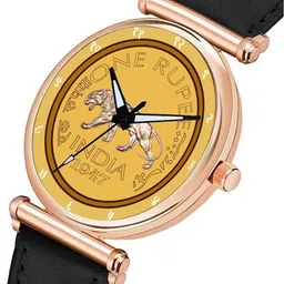 Gopal Shopcart Unisex Dial & Leather Straps Analogue Watch C34MRG-GOLD-RS-Black-Chikani_SH image 4