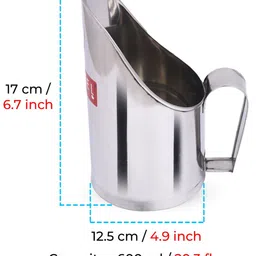 HAZEL Stainless Steel Scoop Spoon With Handle | Steel Scoops For Grocery Shop Store Equipment| Grocery Flour Grain Dry Foods Spice Scoop,Capacity 600 ml, Silver image 4