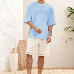Stylecast X Kotty Blue & White Graphic Printed T-shirt image 5