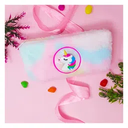 Parteet Premium Quality Unicorn Light Fur Pouch with Zipper Lock and Birthday Party Return Gift For Kids image 5