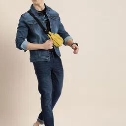 HERE&NOW Solid Spread-Collar Denim Jacket image 5